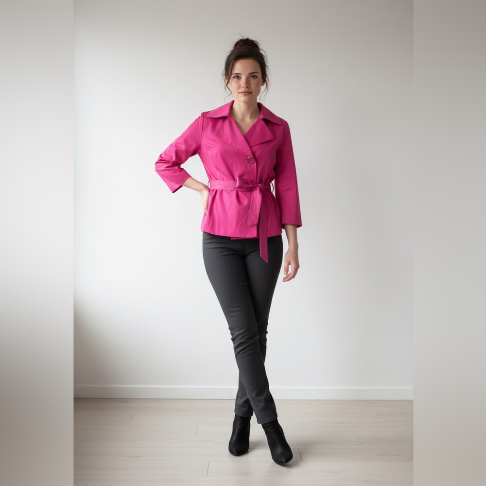 Hot Pink Worthington Belted Blazer PTP 19” - Picture 1 of 5